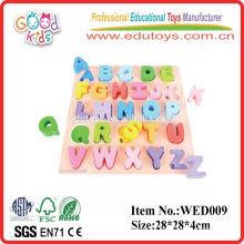 2015 good wood educational wooden chunky alphabet puzzles toy